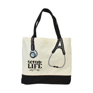 Nurse Medical Healthcare Canvas Stethoscope Scrub Life Tote Bag